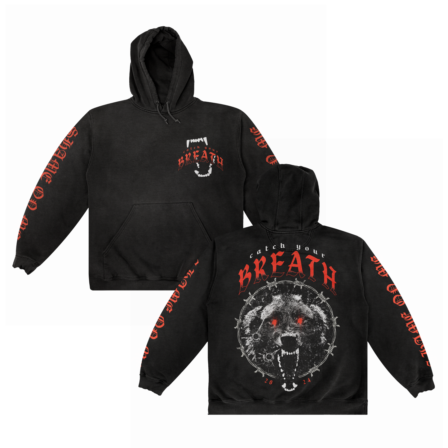 Barbed Wolf Pullover Hoodie (Black)