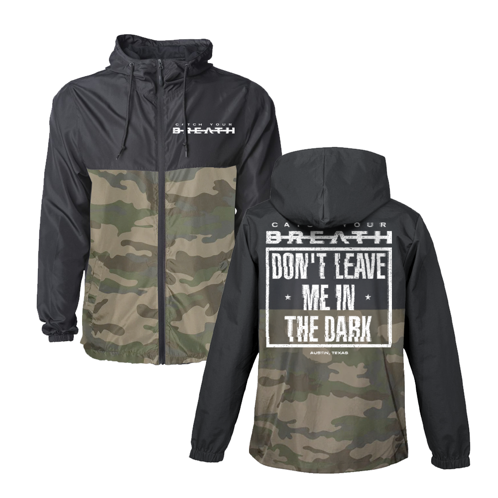 Don't Leave Me In The Dark Windbreaker Jacket (Black/Camo)