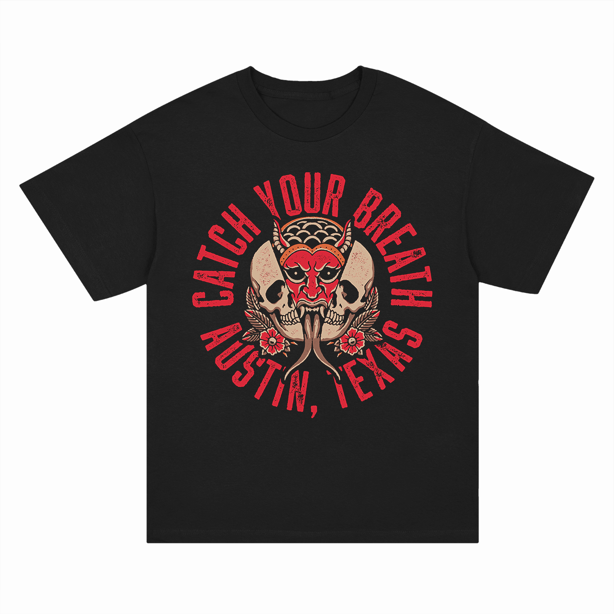 Catch Your Breath Devil Skull T-Shirt (Black)