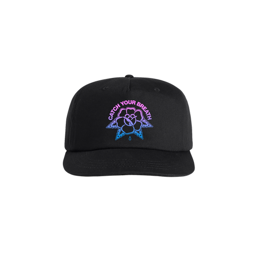 Catch Your Breath Floral Logo Snapback Hat (Black)